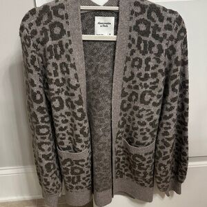 Abercrombie & Fitch Animal Print Knit Cardigan